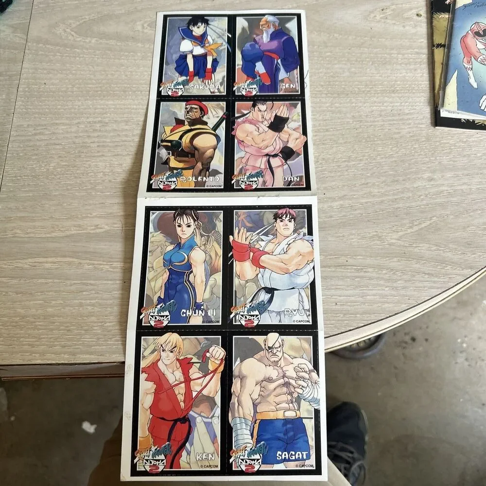 Street Fighter Alpha 2 Trading Cards SNES Super Nintendo Unpunched Ryu Ken Sagat